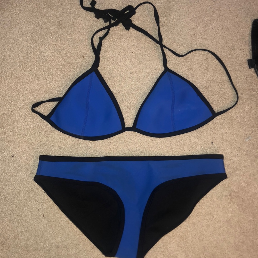 Triangl Blue Neoprene Bikini Set
